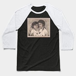 Sisters Vintage Illustration Baseball T-Shirt